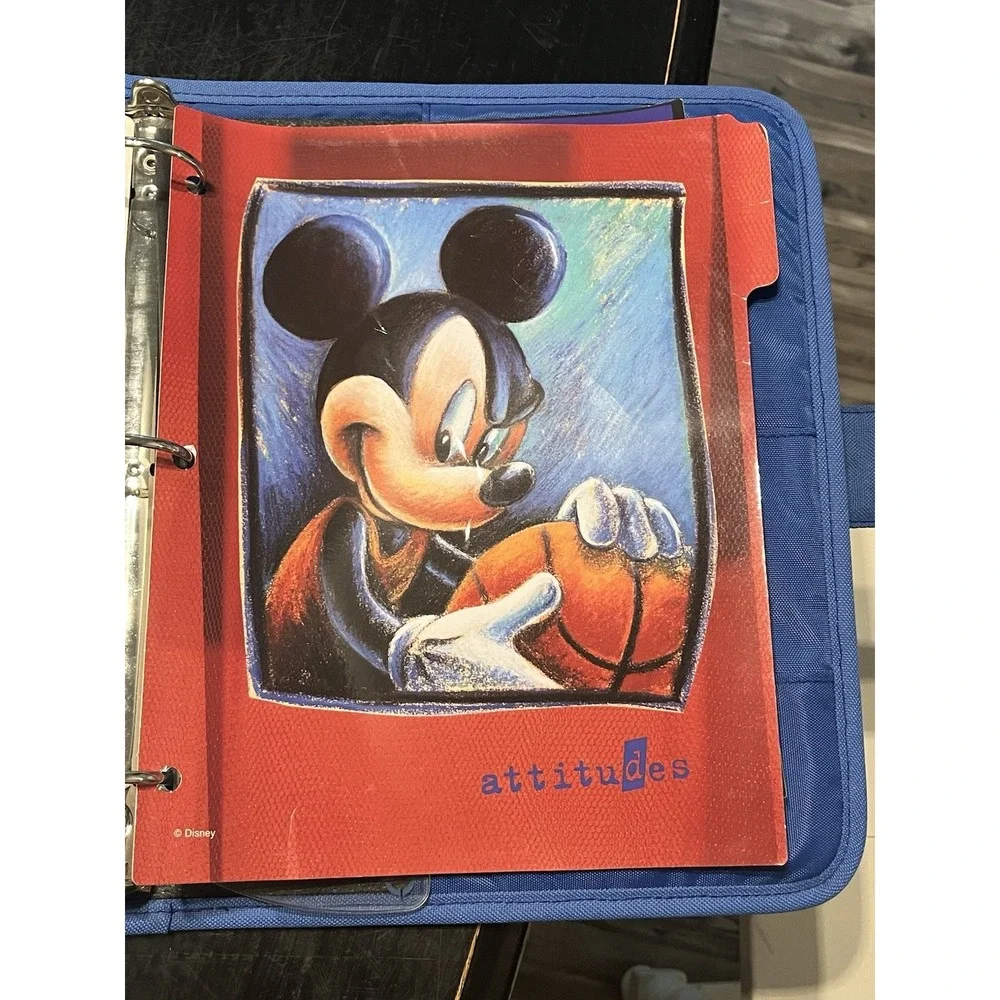 Vintage DISNEY Minnie Mouse Volleyball 1990's Attitudes Collection Binder Folder